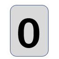 Aluminium label black/silver 40X25mm - Number 0